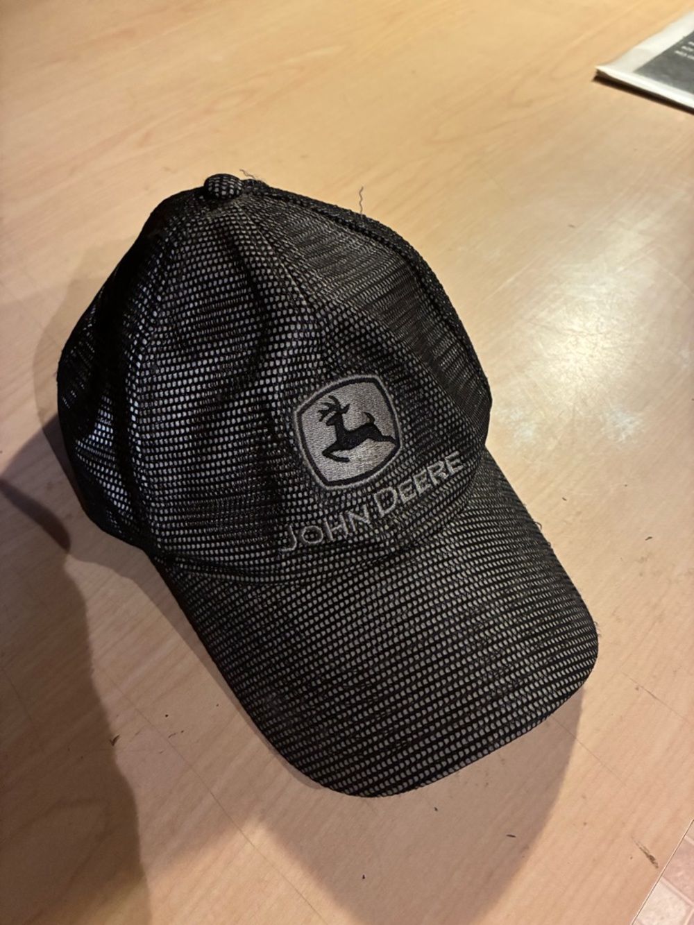 John Deere Black Embroidered Mesh Logo Cap